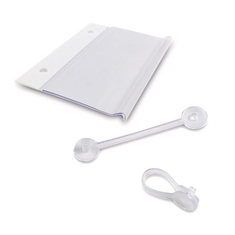 Muka 100 Pcs Wire Shelf Label Holder Double Hanging Buckle Plastic Retail Price Hang Tag for Supermarket Warehouse 3.15" x 2.16" - Image 4